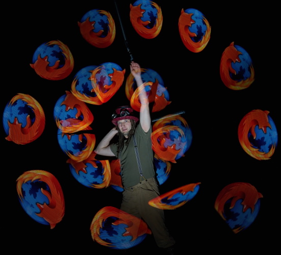 Firmenlogo Live Darstellung mit LED Visual Poi